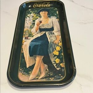 Coca-Cola Retro Tray with Blue and Yellow Accents